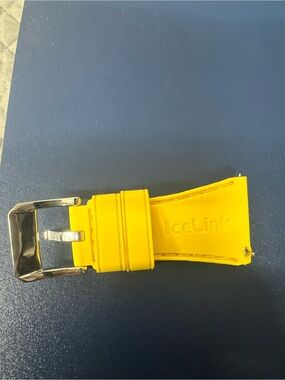 IceLink Men's Yellow Silicone Watch Strap with Polished Buckle